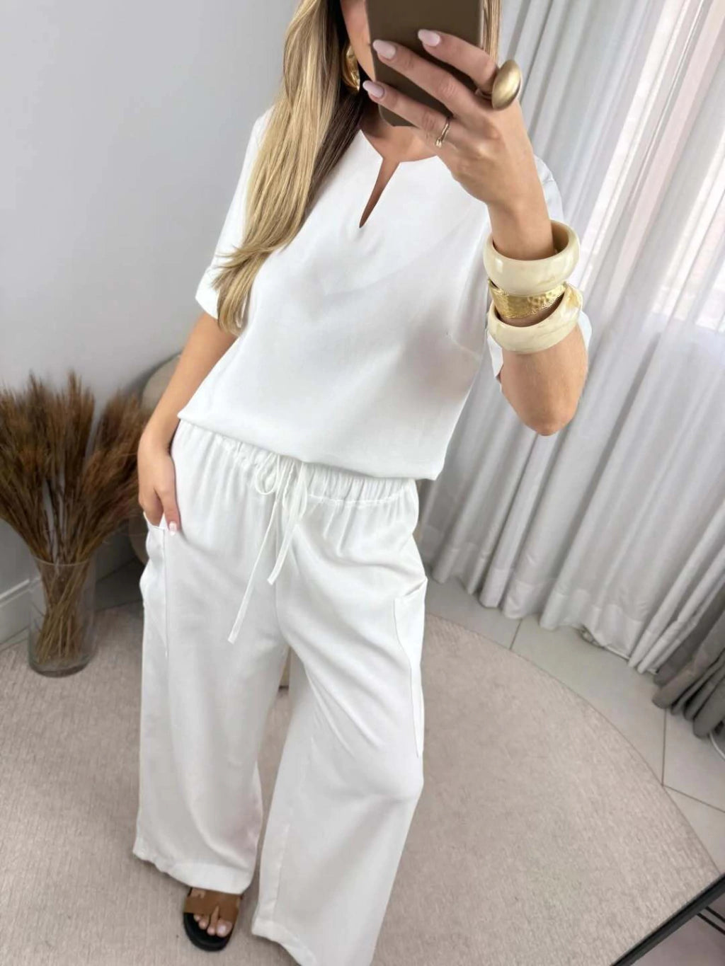 Kit 2 Conjuntos Blusa Decote V e Calça - Aurora