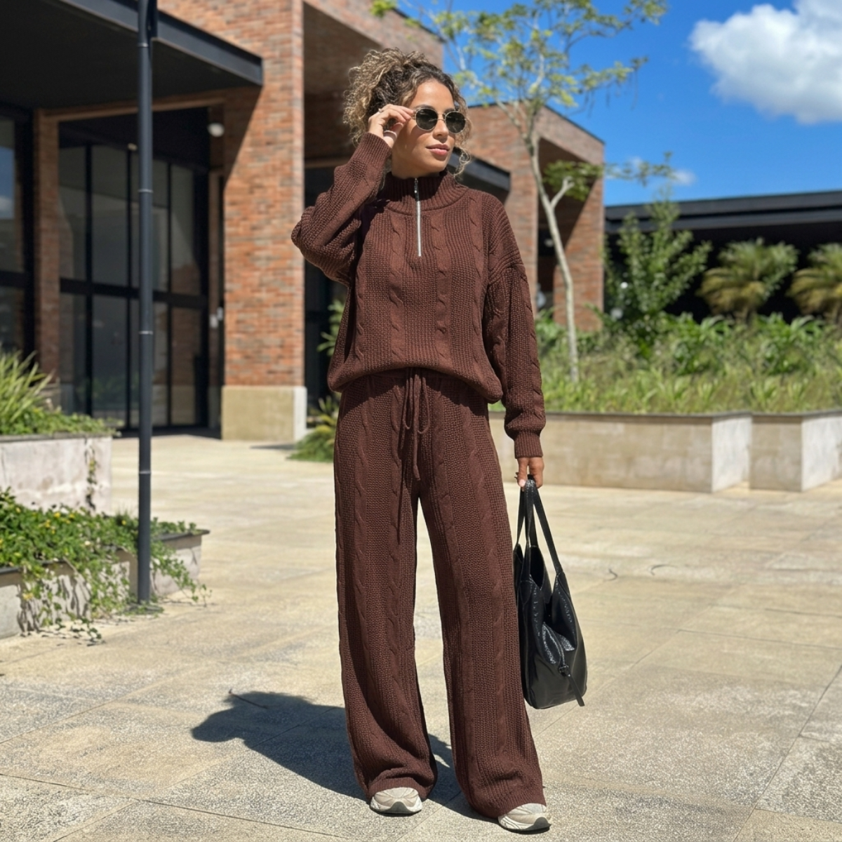 Conjunto Luiza em Tricô + Bolsa Hobo