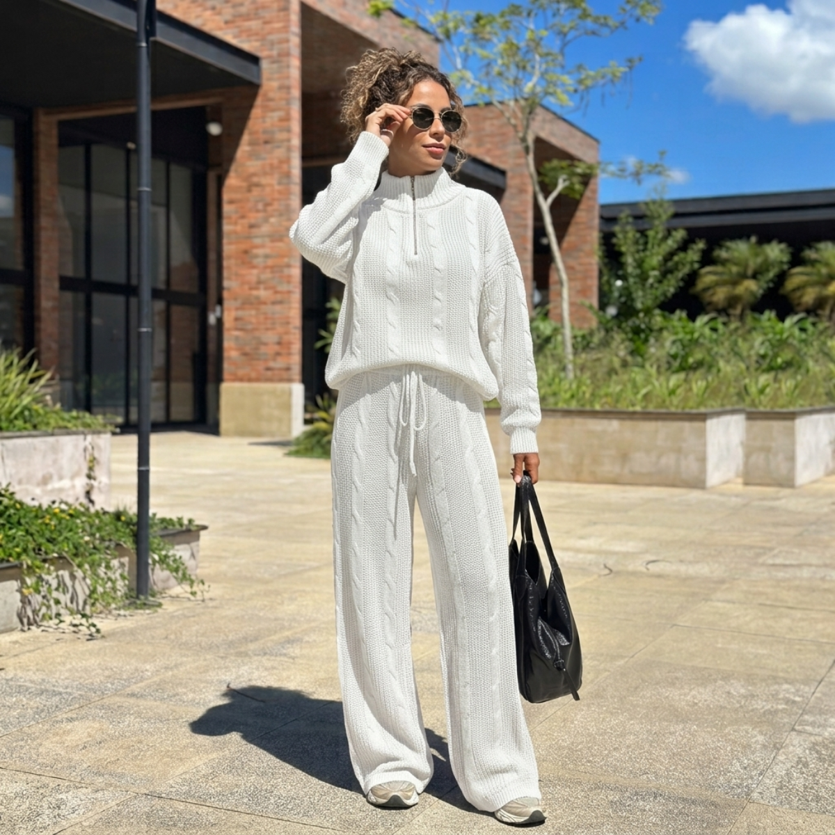 Conjunto Luiza em Tricô + Bolsa Hobo