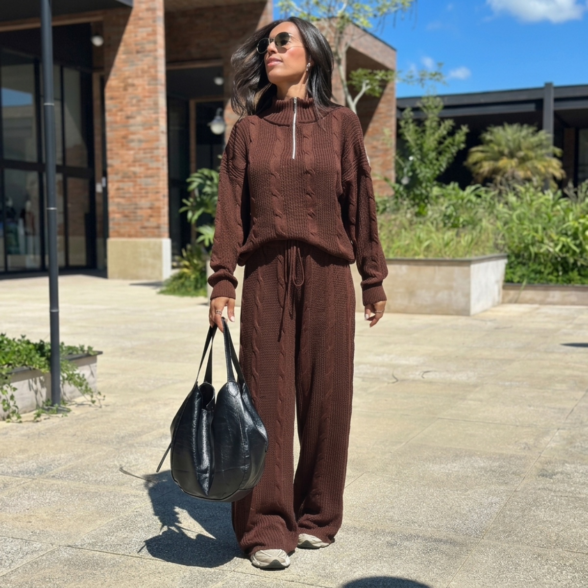 Conjunto Luiza em Tricô + Bolsa Hobo