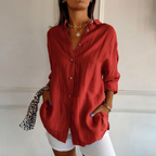 [Liquidação: Compre 1 e Leve 3] Camisa Ibiza™ em Linho de Algodão com Design Semi Plissado / Conforto e Estilo que Abraçam a Mulher Elegante!
