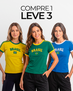 Camisa Brasil Retrô (Compre 1 Leve 3)