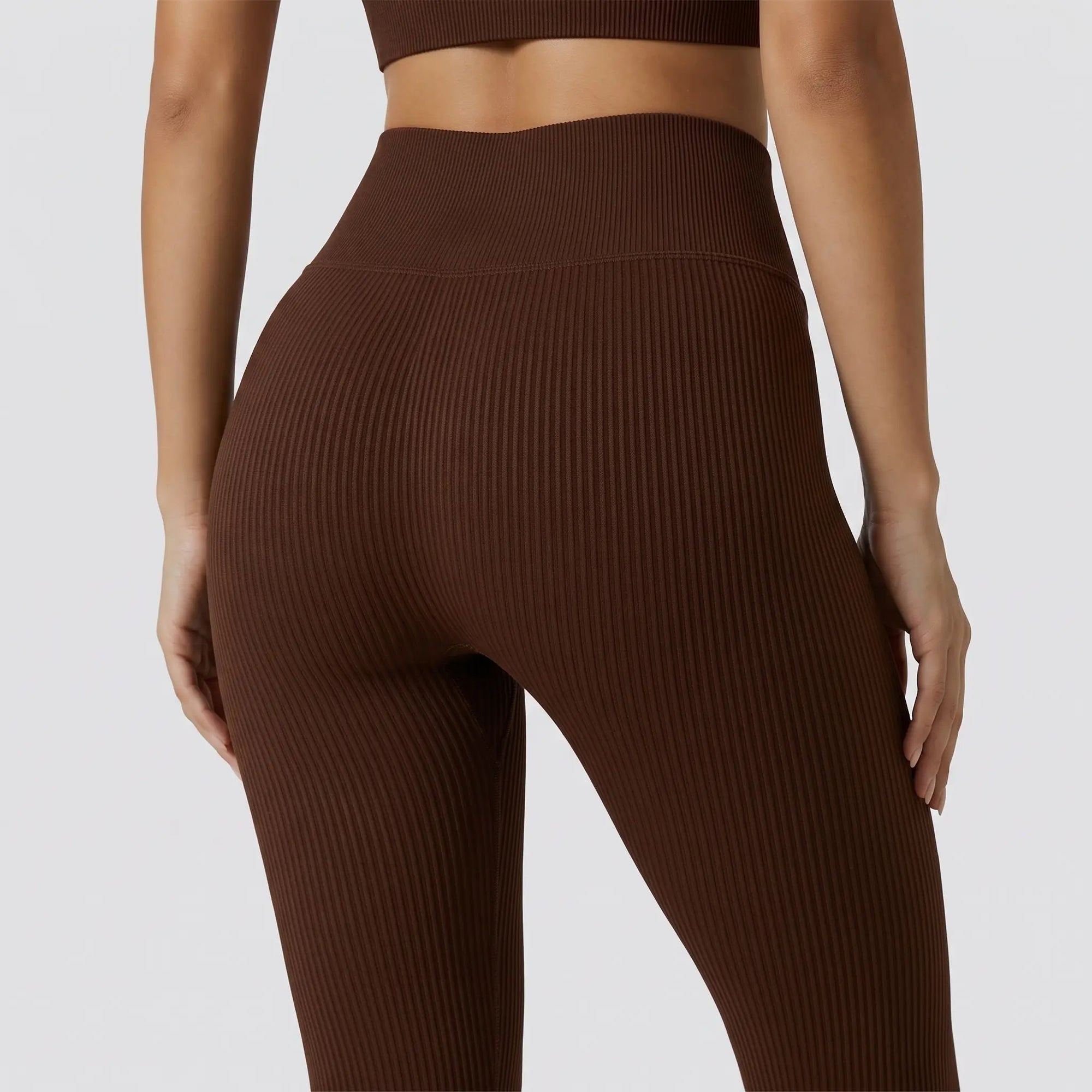 Kit 2 calças legging canelada poliamida sem costura